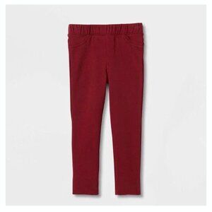 Toddler Girls' Leggings Knit Cozy Jeggings - Cat & Jack Burgundy 4T